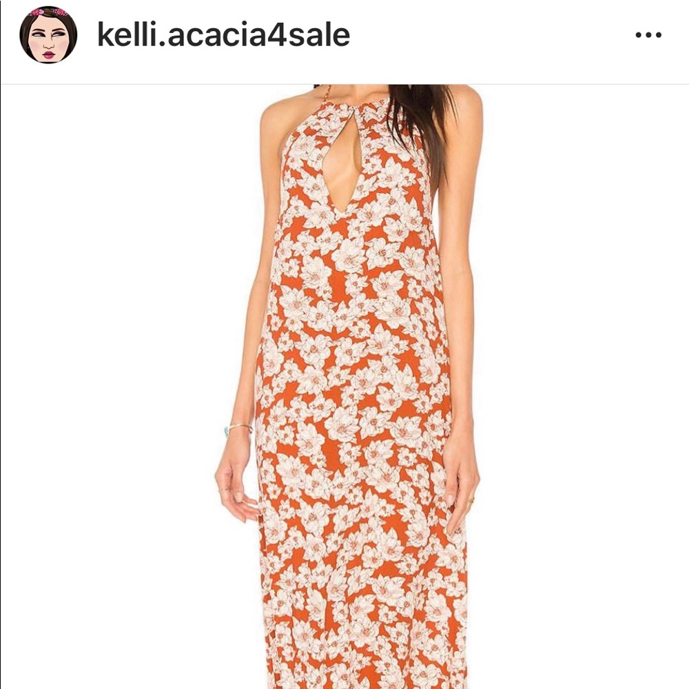 ACACIA Samba RUST MAGNOLIA dress! LARGE